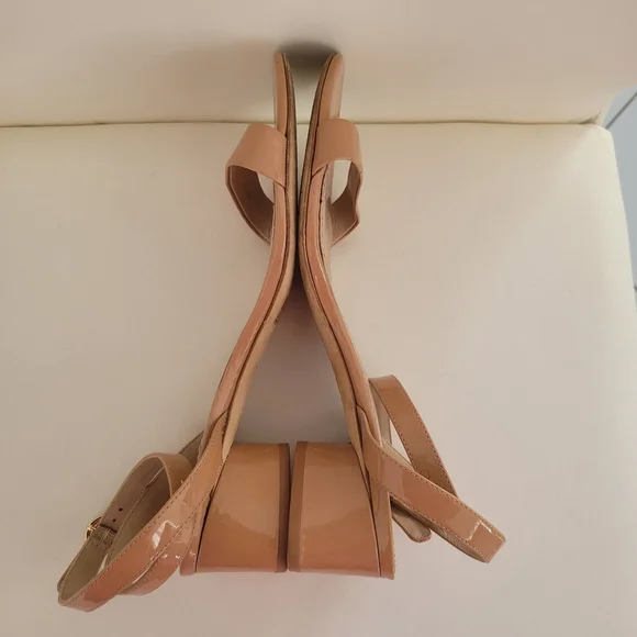 Tory Burch Nude Block Heel Sandals Strap Sandal 7 1/2M - Picture 11 of 16
